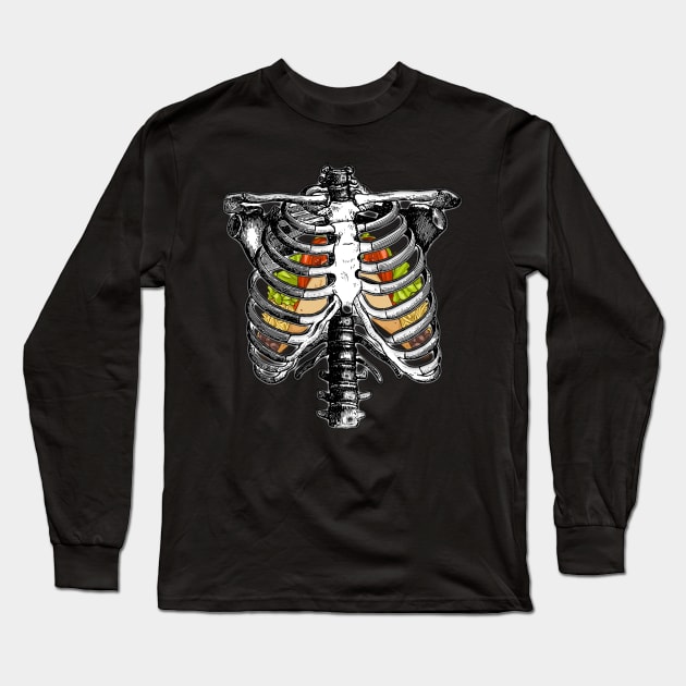 Halloween Couple Taco Skeleton Costume Long Sleeve T-Shirt by Happy Shirt